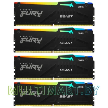 Оперативная память Kingston FURY Beast RGB 4x16GB DDR5 PC5-41600 (KF552C40BBAK4-64)